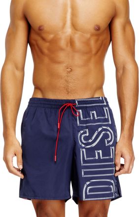 Diesel Swim shorts with oversized logo print - Swim shorts - Man - Blue