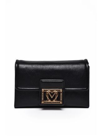 Love Moschino Textured Crossbody Bag With Gold-Tone Hardware And Practical Clip Closure