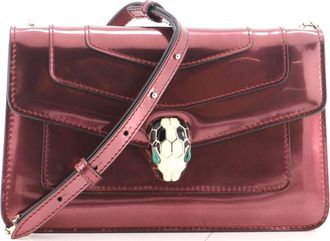 Bulgari Serpenti Forever Shoulder Bag Metallic Leather Small
