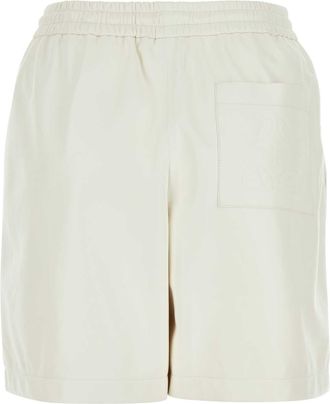 Loewe Womens White Leather Shorts