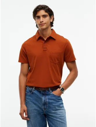 Tommy Hilfiger Mens Regular Fit Jersey Pocket Polo - Cinnamon Russet - XXXL