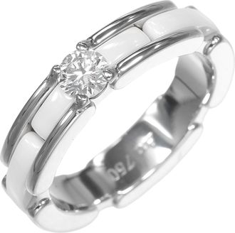 Chanel White Gold (18K) Ceramic Band Ring (Pre-Owned)