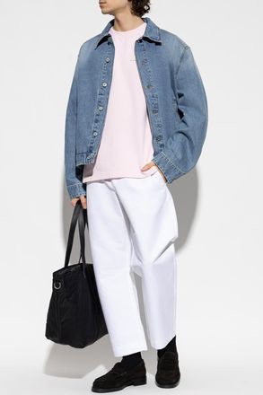 Jacquemus T-shirt With Logo Patch, Mens, Pink