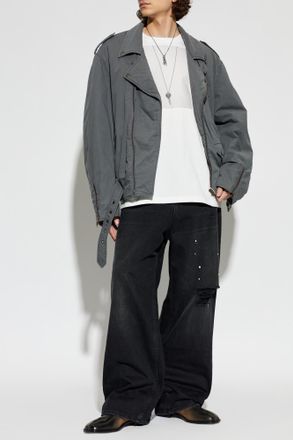 Maison Margiela Insulated Jacket With Epaulets, Mens, Grey