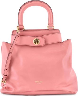 Prada Carey Leather Medium tote bag - Roze