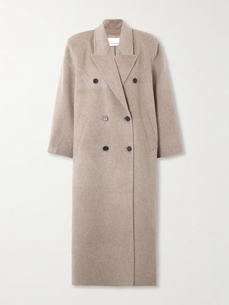 Frankie Shop Cappotto Doppiopetto Oversize In Misto Lana Gaia - Marrone