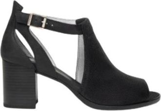 Nero Giardini Open Leren Booties met Hak - Dames - Sandalen met hakken - Zwart - 40 EU - Leer - Schoenen