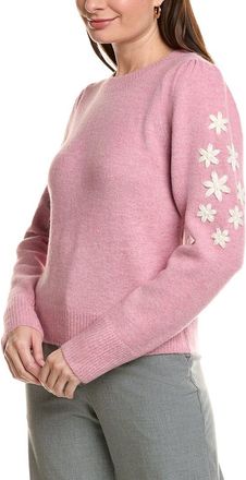 Ellen Tracy Floral Embroidered Sweater