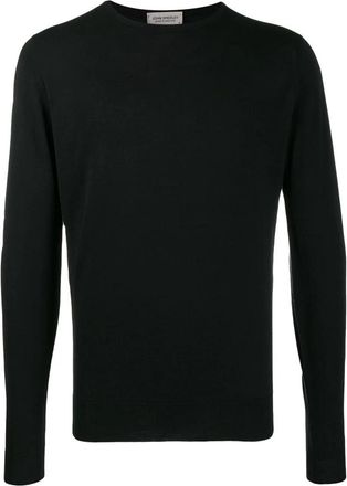 John Smedley Lundy Sweater - Heren - Ronde hals truien - Zwart - M - Wol - Truien & Vesten
