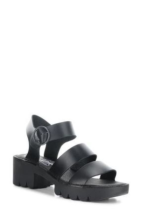 FLY London Egly PIatform Sandal in 000 Black Bridle at Nordstrom Rack, Size 10-10.5Us / 41Eu