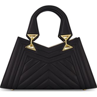 Mac Duggal Quilted Napa Leather Angular Handbag in Black at Nordstrom