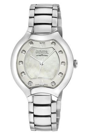 Gevril Group Lugano Swiss Diamond Watch, 35mm - 0.1ct. in Silver at Nordstrom Rack