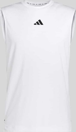 adidas Regular Fit Tank Top mit Logo-Print in Weiss, Gr&ouml;&szlig;e XXL