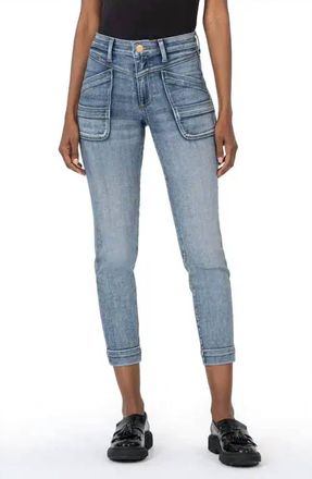 Kut from the Kloth Reese High Waist Crop Skinny Jeans In Electric