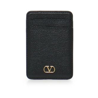 Valentino Garavani VLogo Signature Magnetische Kaarthouder - Dames - Accessoires - Zwart - Maat: ONE Size Leer