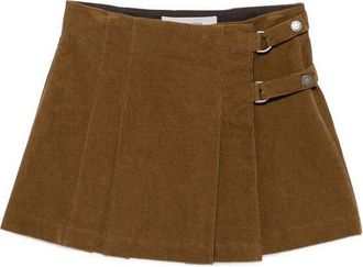 Golden Goose Pleated Corduroy Fan-Style Miniskirt