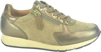 Gabor Taupe Bronze Fine Runner Tiret Sneakers - Dames - Sneakers - Veelkleurig - 38 EU - Leer - Schoenen