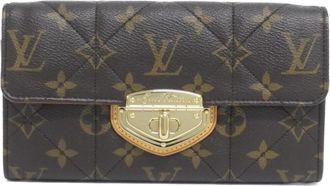 Louis Vuitton Brown Coated Canvas Long Wallet (Bi-Fold) (Pre-Owned)