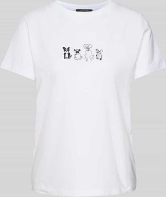 Comma T-Shirt mit Motiv-Print in Offwhite, Gr&ouml;&szlig;e 36
