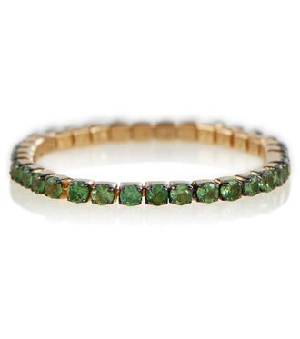 Shay Jewelry Thread 18kt gold ring with green garnets