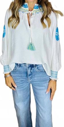 Current Air Womens The Peasant Top In Aqua