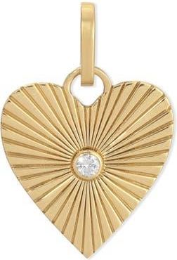 Adina Reyter Groovy Diamond Heart Rays Hinged Charm in 14K Yellow Gold at Nordstrom