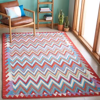 Safavieh Aspen Hand Made Area Rug, Red / Ivory Bohemian Style Non-Shedding