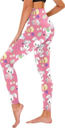 Generic High Leggings for Women Stretchy Soft Yoga Gym Womens Fashion Print High Waist Leggings Sports Leggings Women Winter Clothes Fashion (Pink, XL)