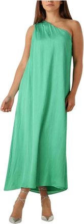 Suncoo Kleedjes, Dames, Groen, M, Groene Midi Jurk Carmina Charme