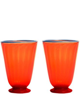La DoubleJ Rainbow Murano glasses (set of 2) - unisex - glass - One Size - Orange