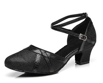 MINITOO Chaussures De Danse Latin Femme - Talon 7.5 Cm - Semelle Suède - Soirée, Mariage, Fête