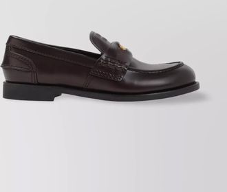 Miu Miu leather loafers round toe
