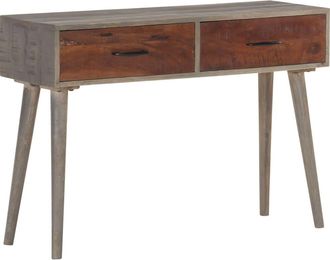 vidaXL Mesa Consola De Madera Maciza De Mango Gris 110x35x75 Cm Vidaxl