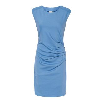 Kaffe Ronde Hals Jurk Quiet Harbor Gedrapeerd - Dames - Korte kleedjes - Blauw - 2XL - Kleedjes