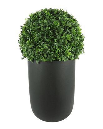 Creative Displays Inc. Uv-Rated Boxwood Ball In Black Fiberstone Planter
