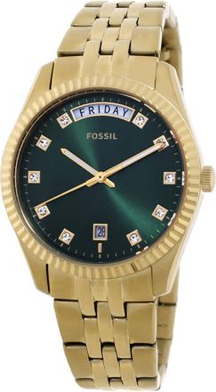 Fossil Scarlette Quartz Crystal Green Dial Watch ES5460