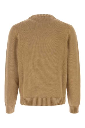 Prada Mens Camel Cotton Sweater Cammello Exterior: Maglieria