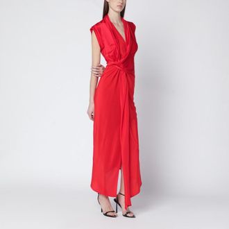 Victoria Beckham Red woven dress in shiny jersey