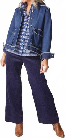 Habitat Stretch Canvas Fringe Jacket In Dark Denim