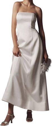Mare Mare WomenS Piper Strapless Satin Fit & Flare Maxi Dress In White