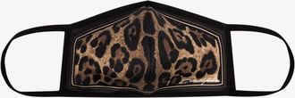 Dolce & Gabbana Brown Leopard Print Face Mask - Womens - Cotton/Polyester/Spandex/Elastane