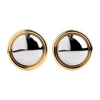 Jacquemus Accessoires, Dames, Geel, ONE Size, Gouden Ronde Vorm Oorbellen Paar