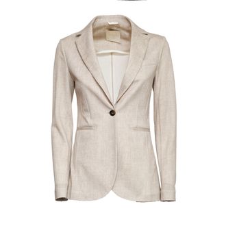 Circolo 1901 Herringbone Slim Fit Single-Breasted Blazer