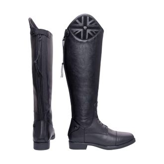 Hy Equestrian Suede Long Riding Boots in Black | Size: 11