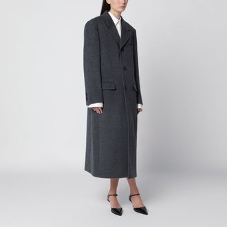Dunst Charcoal double-breasted coat in wool