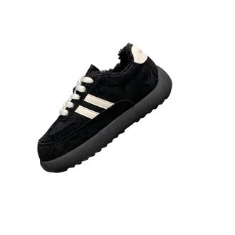 Generic Women winter cotton snow boots with thick fleece warm and antifreeze snow boots (black,6.5)