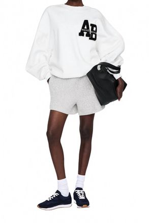 Anine Bing Kam Shorts In Ivory And Black Monogram