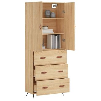 Berkfield Home Highboard Sonoma Oak 69.5x34x180 cm Engineered Wood in Brown