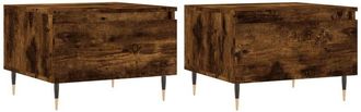 vidaXL Vidaxl - Mesas centro 2 uds madera ingeniería roble ahumado 50x46x35 cm