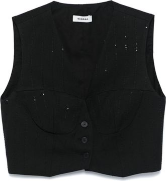 Sandro sequined vest - Black